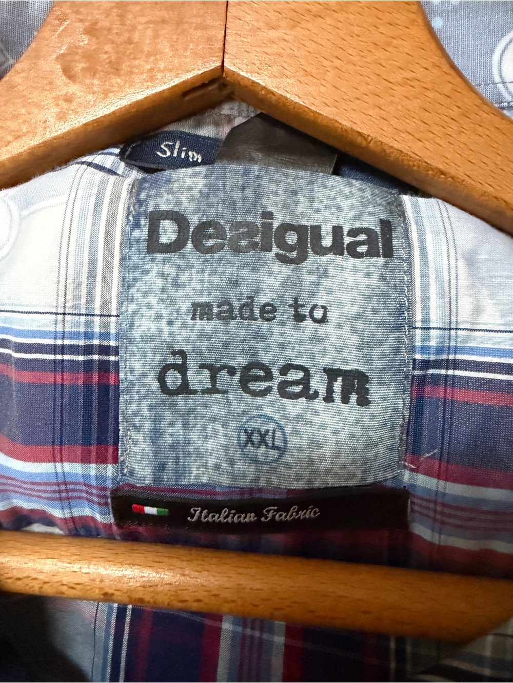 Desigual Men's Plaid Button-Up Shirt in Blue, Gray & Red - Picture 2 of 9